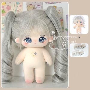 Yueyue 20cm Cotton Doll with Heat-Resistant Wig Double Ponytails