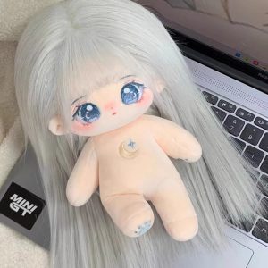 Yueyue 20cm Cotton Doll with Heat-Resistant Wig Extensions
