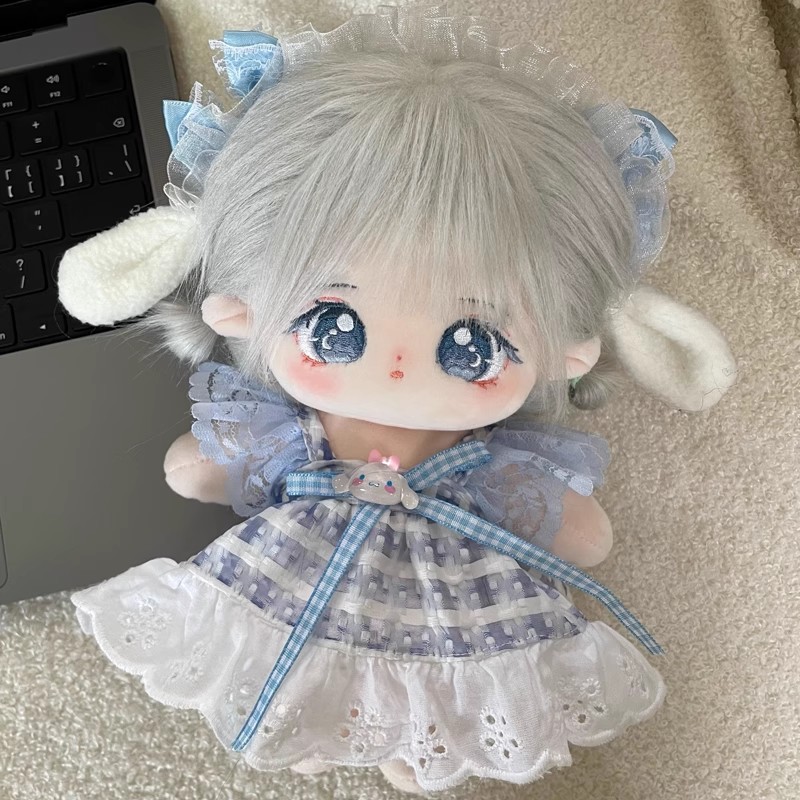 Yueyue 20cm Cotton Doll with Heat-Resistant Wig Double Ponytails - Image 4