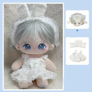 Yueyue 20cm Cotton Doll Pure Rabbit-eared Angel Dress Set with Moon Eyes